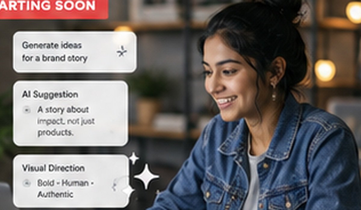 Young Indian designer exploring AI-powered storytelling